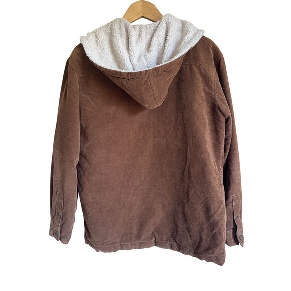 RIPCURL Brown Corduroy Hooded Work Jacket Shacket Blanket Lined Size Smal - Picture 3 of 11